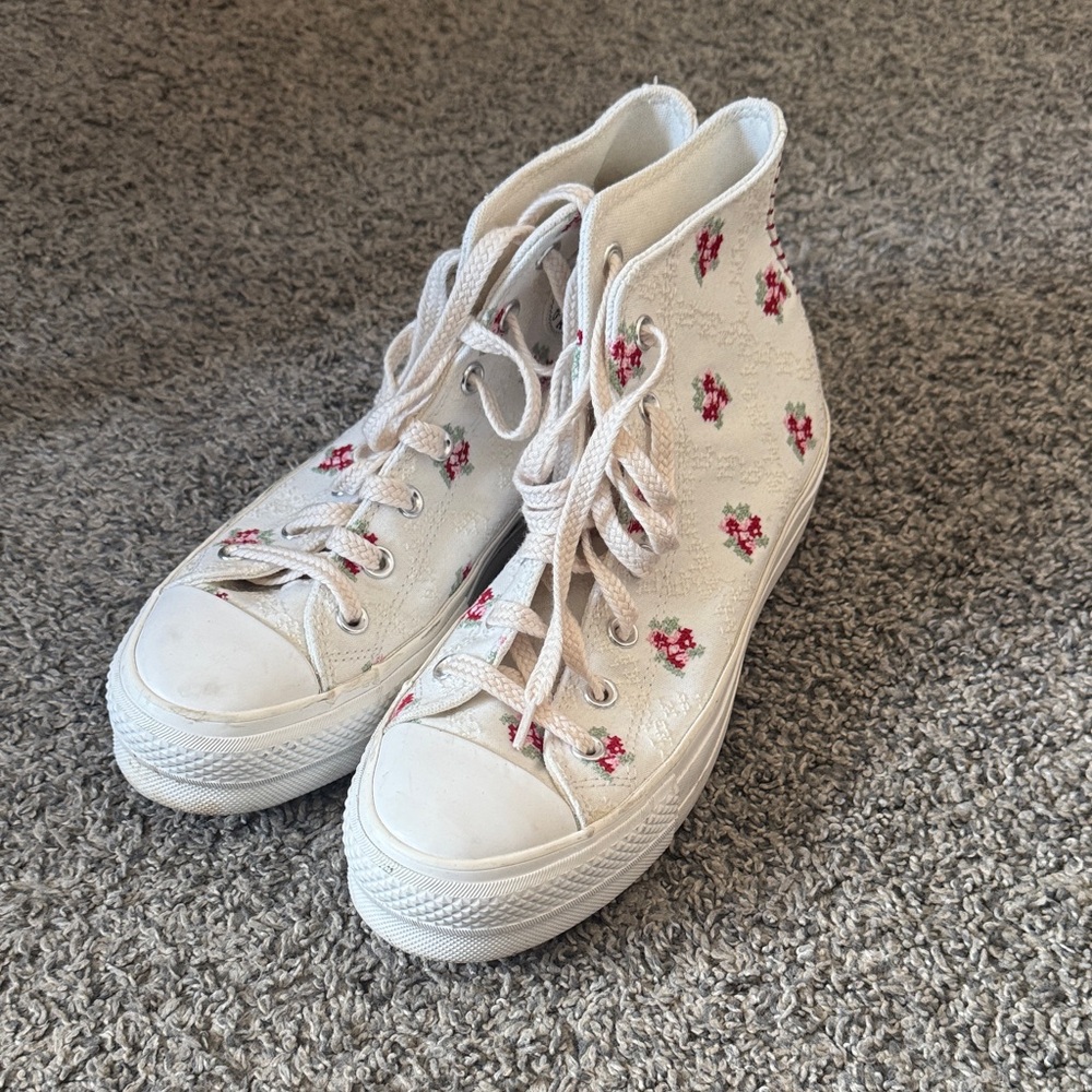 Floral High-Top Sneakers